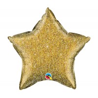 Шар звезда глиттерная розовое золото 50 см