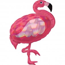 Шар фольгированный Фламинго голография