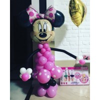 Фігура із шаров Мини Маус в розовом платье