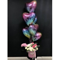 Набор шаров "сердца радужные"