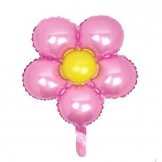 Шар фольгированный цветок розовый (воздух)