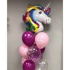Набор шаров с Единорогом с Днём рождения доченька