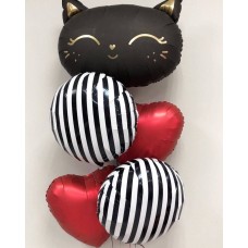 Набор шаров с чёрним котом 